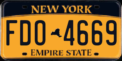 NY license plate FDO4669
