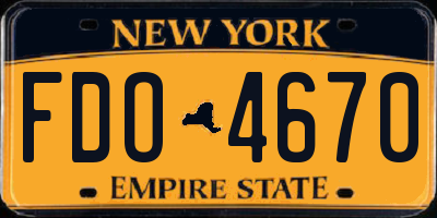 NY license plate FDO4670