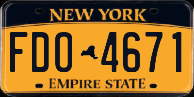 NY license plate FDO4671