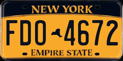 NY license plate FDO4672