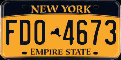 NY license plate FDO4673