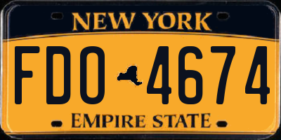 NY license plate FDO4674