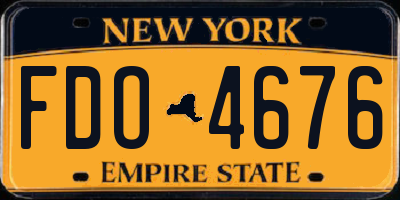 NY license plate FDO4676