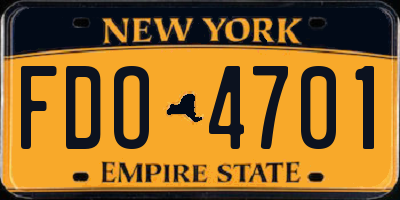 NY license plate FDO4701