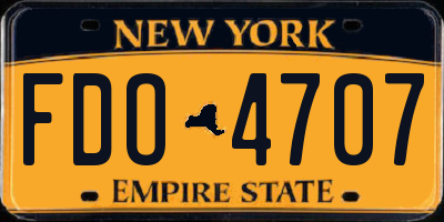 NY license plate FDO4707