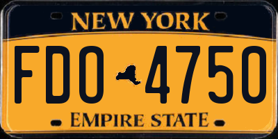 NY license plate FDO4750