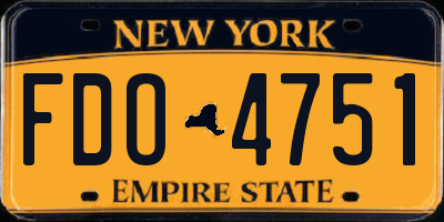 NY license plate FDO4751