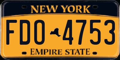 NY license plate FDO4753