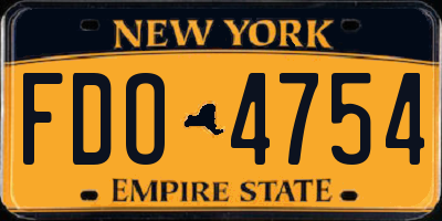 NY license plate FDO4754