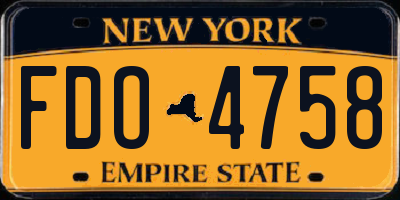 NY license plate FDO4758