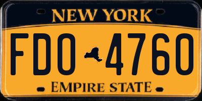 NY license plate FDO4760