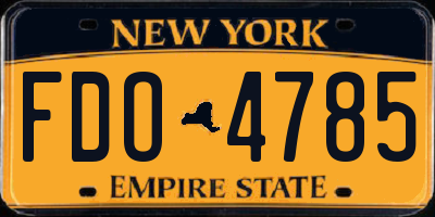 NY license plate FDO4785