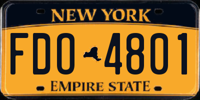 NY license plate FDO4801
