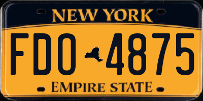 NY license plate FDO4875