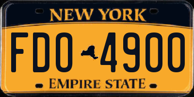 NY license plate FDO4900