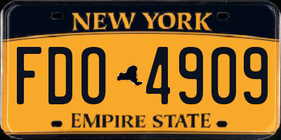 NY license plate FDO4909