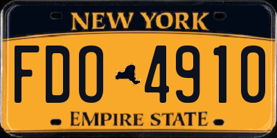 NY license plate FDO4910