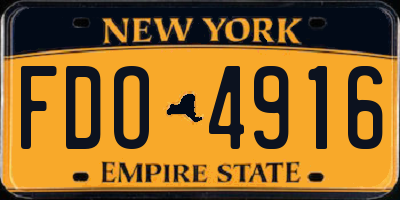 NY license plate FDO4916