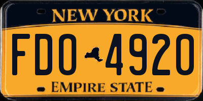NY license plate FDO4920