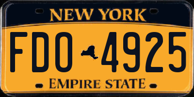 NY license plate FDO4925