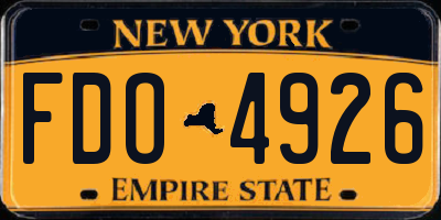 NY license plate FDO4926