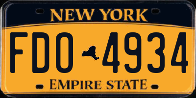 NY license plate FDO4934