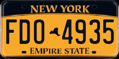 NY license plate FDO4935