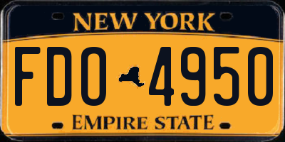 NY license plate FDO4950