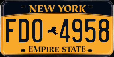 NY license plate FDO4958