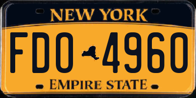 NY license plate FDO4960