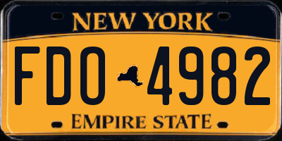 NY license plate FDO4982