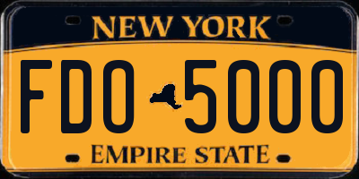 NY license plate FDO5000