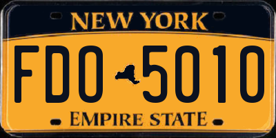 NY license plate FDO5010