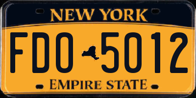 NY license plate FDO5012