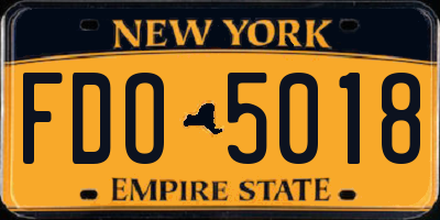 NY license plate FDO5018
