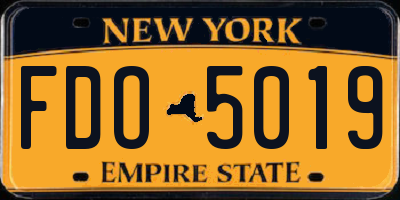 NY license plate FDO5019