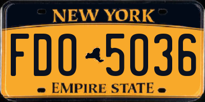 NY license plate FDO5036