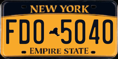 NY license plate FDO5040