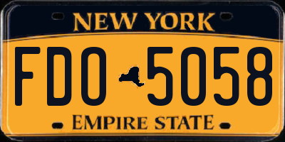 NY license plate FDO5058
