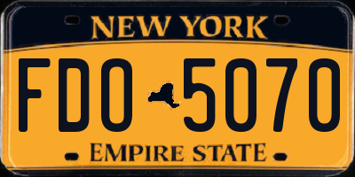 NY license plate FDO5070