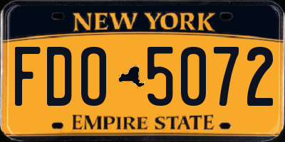 NY license plate FDO5072