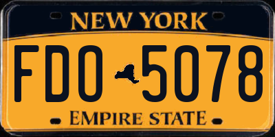 NY license plate FDO5078