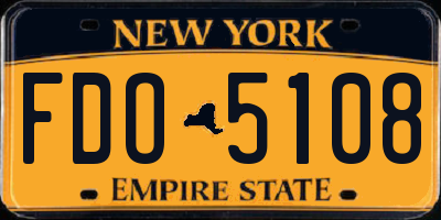 NY license plate FDO5108