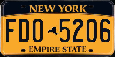 NY license plate FDO5206