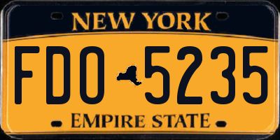 NY license plate FDO5235