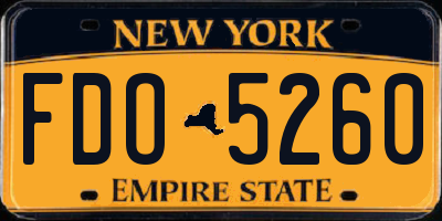 NY license plate FDO5260