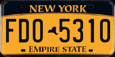 NY license plate FDO5310