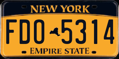 NY license plate FDO5314