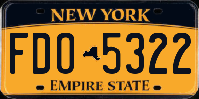 NY license plate FDO5322