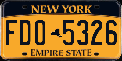 NY license plate FDO5326